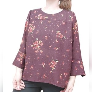 Floral Top with Zipper